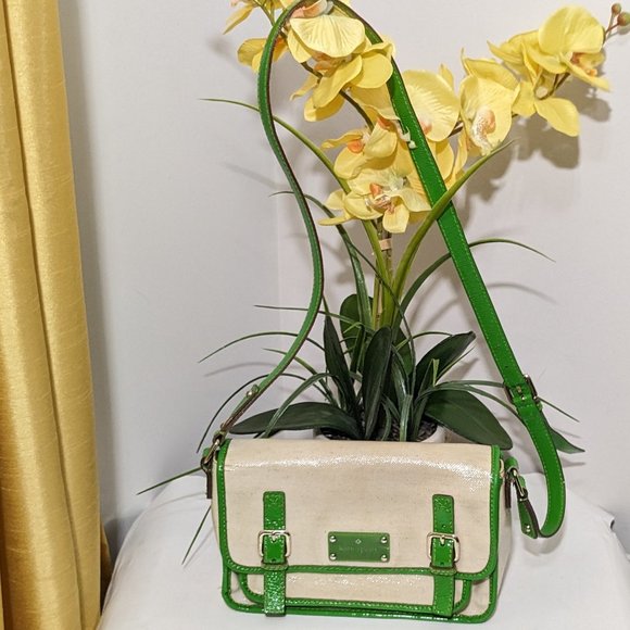 Kate Spade Lacquered Fulton Street Kerryn Coated Cavas Tote Crossbody Bag Purse